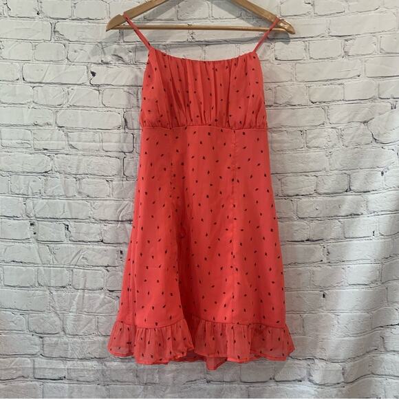 NEW Leith Nordstrom Pink Paradise Leaflet Ditsy Mini Dress Size Medium - Picture 1 of 5